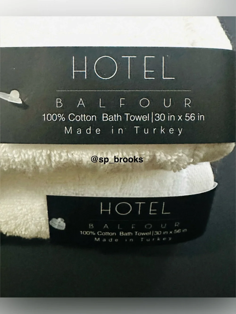🎁2PC Hotel Balfour Cotton White Bath Towels with   Braided Dobby Border - Turkey